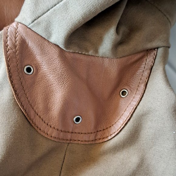 RUDSAK MADE IN CANADA moto crop JACKET Sz LARGE CANVAS & LEATHER RARE A GEM WO - Picture 8 of 15